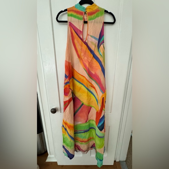 COPY - Anthropologie Farm Rio Maxi Dress Halter Abstract Painterly Pocket - Picture 4 of 6